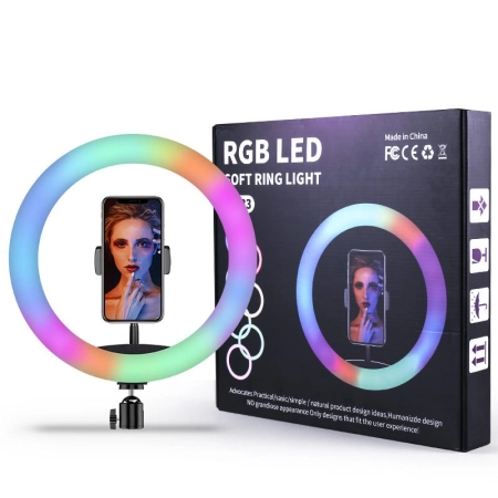 LED Ring Lamp 12" RGB with stand - additional image