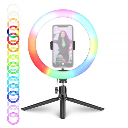 LED Ring Lamp 12" RGB with stand