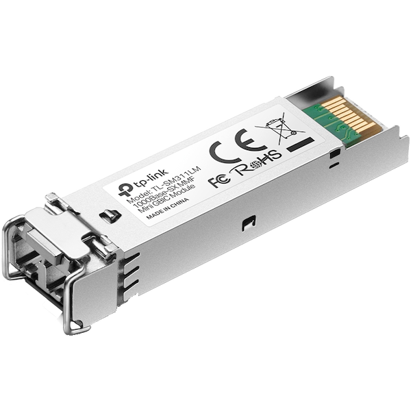 TP-Link SM311LM Omada 1000Base-SX MMF Mini GBIC Module, Multi-mode MiniGBIC module, Supports Digital Diagnostic Monitoring (DDM), Compatible with Small Form Pluggable Multi-Source Agreement (SFP-MSA), Hot-Pluggable, 850nm, 550m