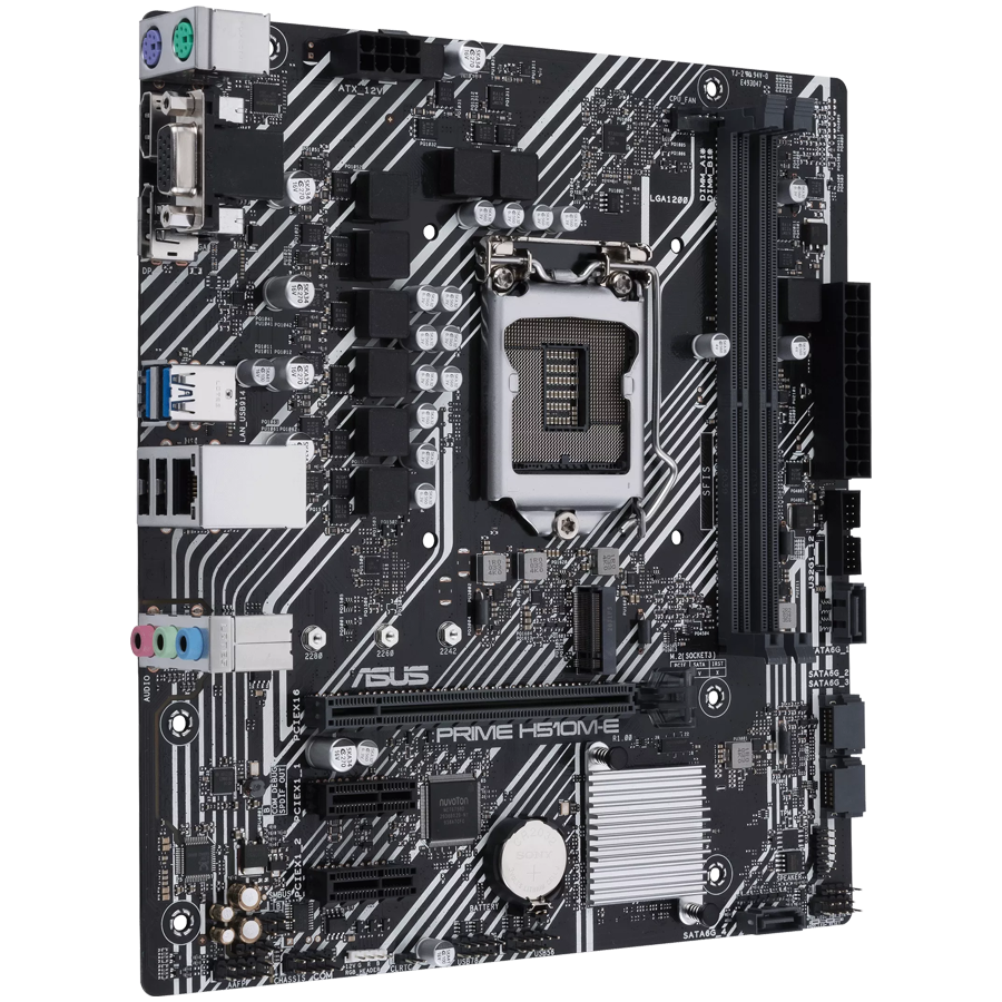 ASUS PRIME H510M-E LGA1200 mATX MB - Intel H510 2xDIMM DDR4 1xM.2 4xSATA PCIe 4.0 1Gb Ethernet 1xD-SUB 1xDisplayPort 1xHDMI with COM and RGB header