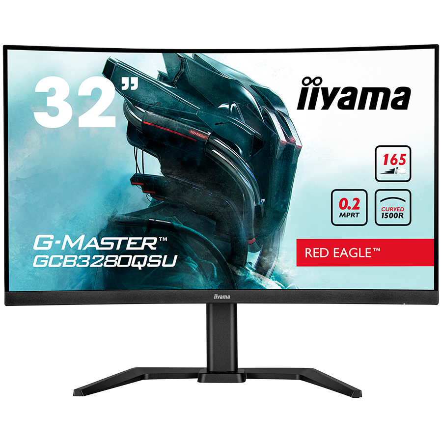 IIYAMA 32" ETE VA-panel Curved Gaming 1500R, G-Master Red Eagle, FreeSync, 2560x1440@144Hz, 350cd/m², 1x DisplayPort, 2xHDMI, 0,2ms MPRT, Speakers, USB-HUB (2x 3.0), Black Tuner, 15cm Height Adj. Stand