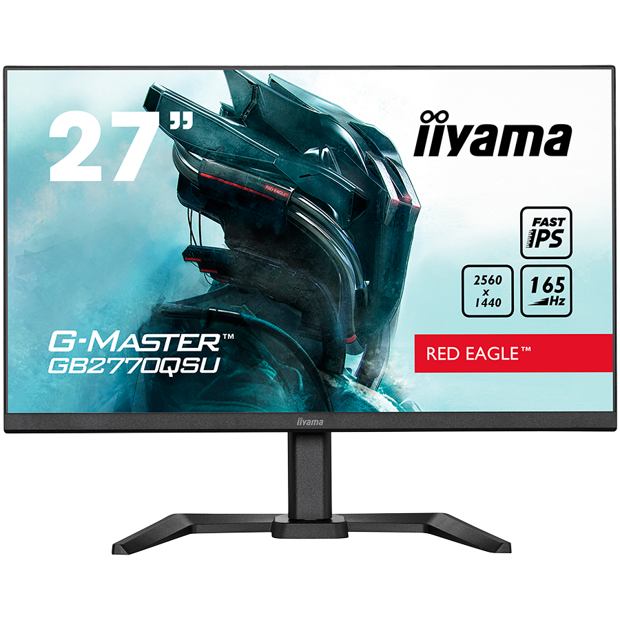 27" ETE Fast IPS Gaming, G-Master Red Eagle, FreeSync PremiumPro, 2560x1440@165Hz, 400cd/m², 1000:1, HDMI, DisplayPort, 0,5ms (GTG), HDR400, Speakers, USB-HUB (2x3.0), Black Tuner, 15cm Height Adj. Stand