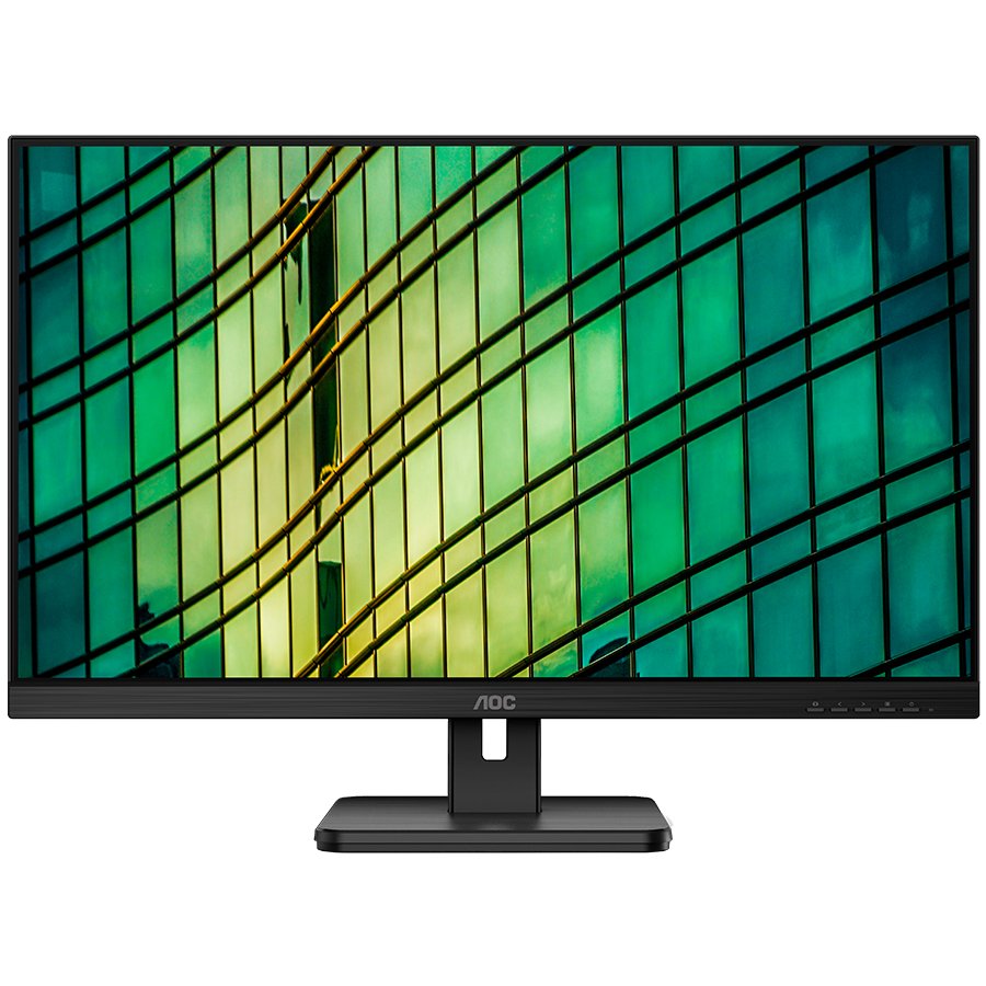 AOC Monitor LED 27E2QAE IPS 75Hz (27“, 16:9, 1920x1080, IPS, 75Hz, 250 cd/m², 1000:1, 20M:1, 4 ms, 178/178°, VGA, HDMI, DP, Speakers, Tilt, Frameless) Black, 3y