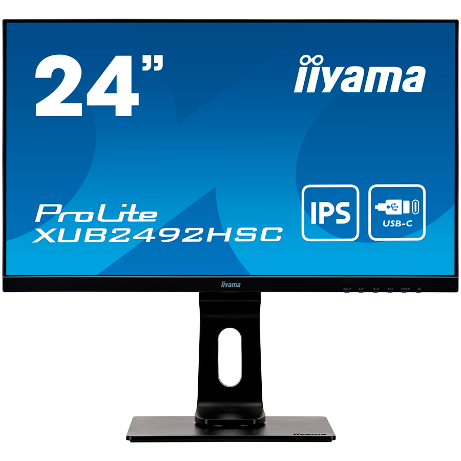 IIYAMA Monitor LED XUB2492HSC-B1 USB-C, 23.8" IPS, 1920 x 1080 @75Hz, 250 cd/m², 4ms, sRGB: 99%, HDMI, DP, USB, USB-C x1 (Power delivery 65W), height, swivel, tilt, pivot, Speakers