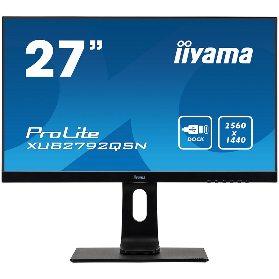 IIYAMA Monitor 27" ETE IPS-panel, 2560x1440, USB-C Dock (65W, LAN, DP-OUT, USB3.0x2) 13cm Height Adj. Stand, Pivot, 4ms, 350 cd/m², Speakers, USB-C, HDMI, DisplayPort