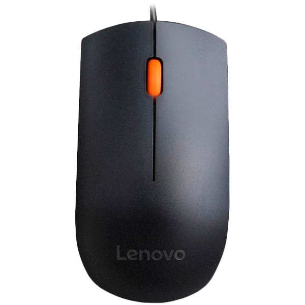 Lenovo Wired USB Mouse 300, Black, 1600 DPI, 3 (left click, right click, scroll click), USB, 1.8m