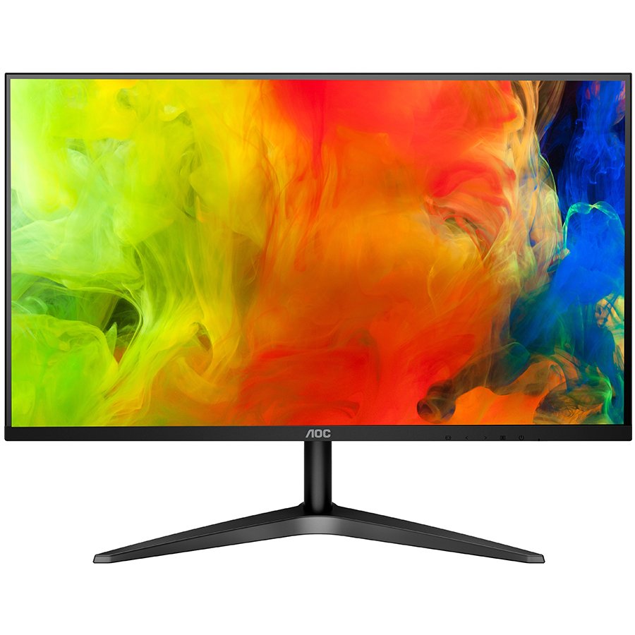 AOC Monitor LED 24B1H IPS (23.6“, 16:9, 1920x1080, MVA, 250 cd/m², 3000:1, 20M:1, 5 ms, 178/178°, VGA, HDMI, 3H, Audio-Out, Tilt: -3.5/+21.5°, VESA,  Borderless) Black, 3y