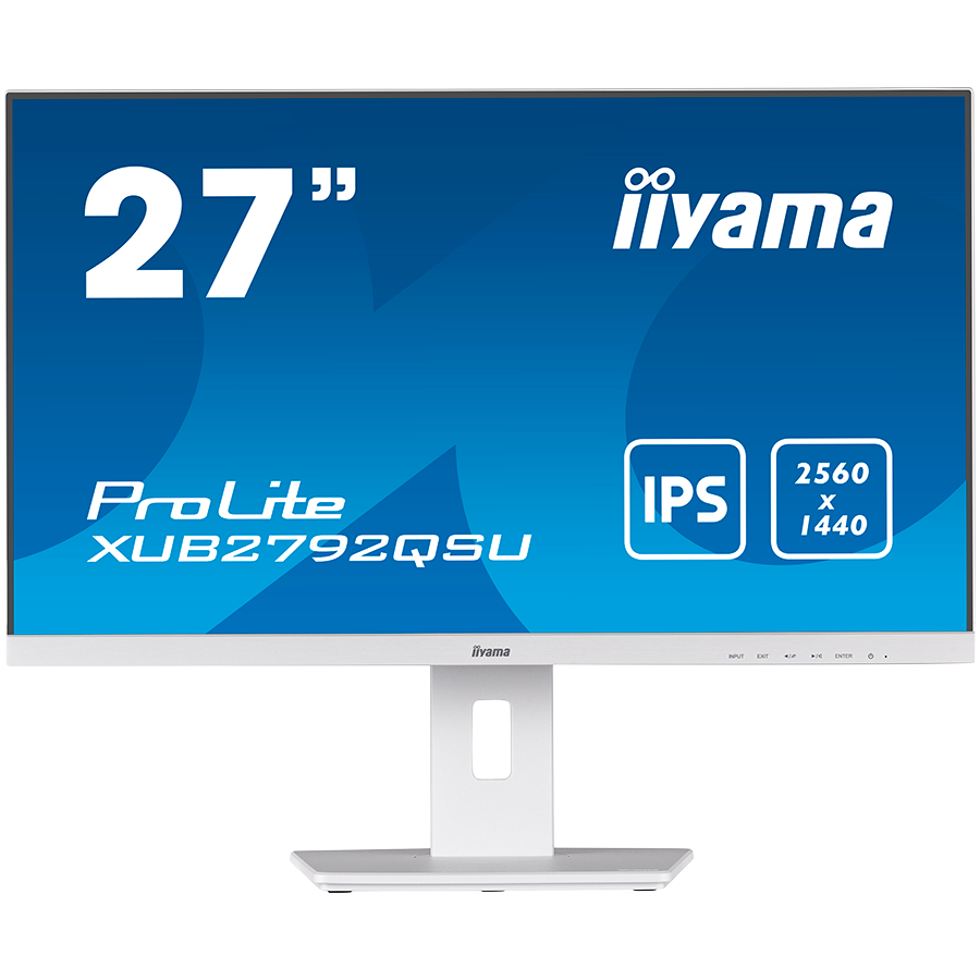 IIYAMA Monitor LED XUB2792QSU-W5 27" IPS 2560 x 1440 @75Hz 350 cd/m² 1000:1 5ms DVI HDMI DP USB 3.0 x 2 HDCP height, pivot (rotation), swivel, tilt 3y white