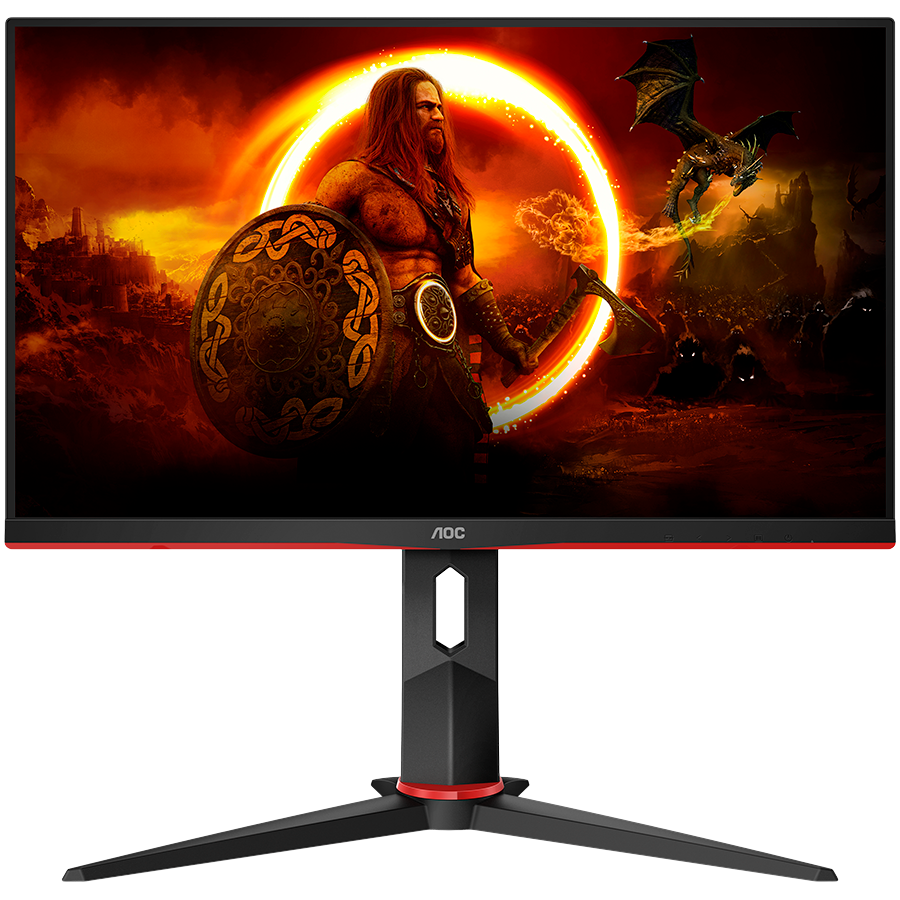 AOC Monitor LED 24G2SPU/BK Gaming 165Hz (23.8” 1920x1080, IPS, G-Sync, 1ms, 6 game modes, 2xHDMI, 1 x VGA, 1xDP, USB-Hub, Speakers, Full ERGO) Black-Red, 3y