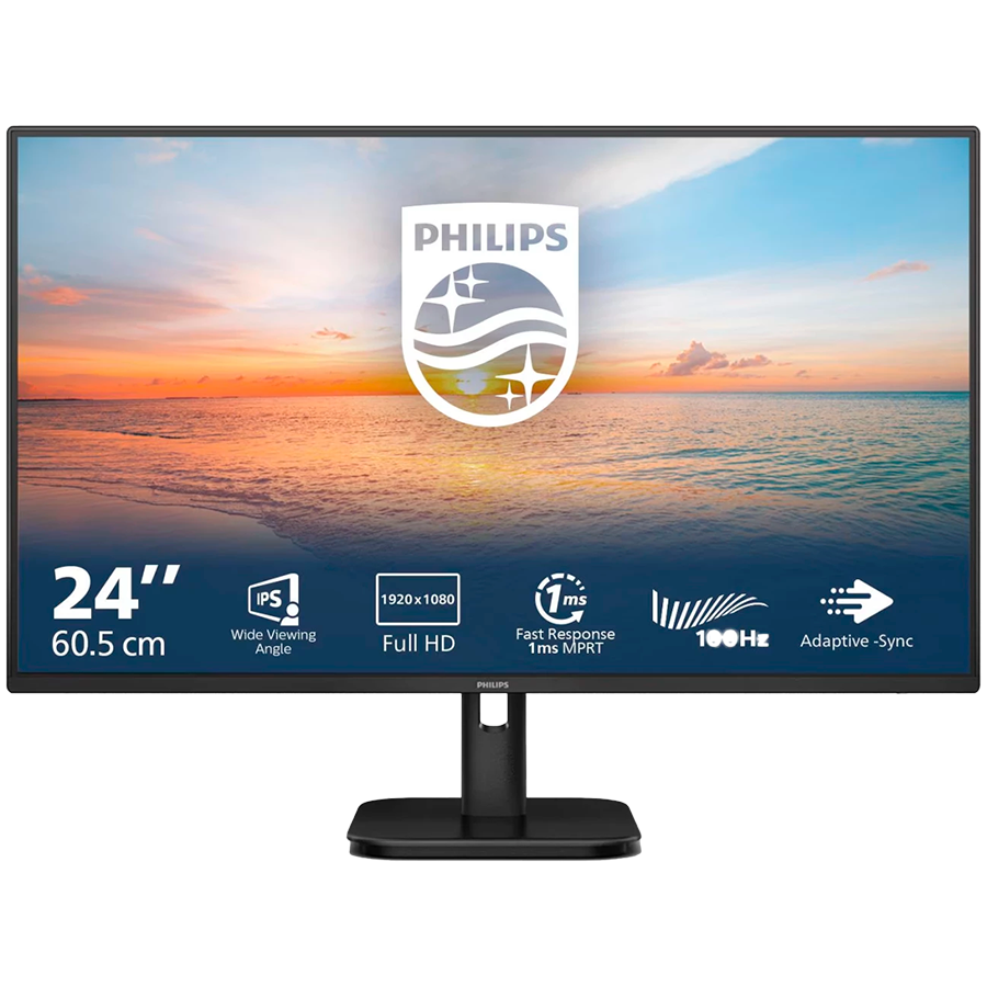 PHILIPS Monitor LED 24E1N1100A/00 IPS 23.8" 1920x1080 100Hz 250  cd/m² 1300:1 4ms (1 ms MPRT) VGA HDMI HDCP Tilt Black