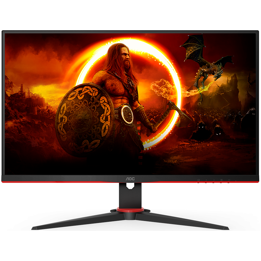 AOC Monitor 24G2SAE/BK 23.8 Gaming VA 1920x1080 at 165Hz, 1ms, 3000:1, 3-sided frameless, Speakers, VGA, 2xHDMI, DP, Tilt, 3y