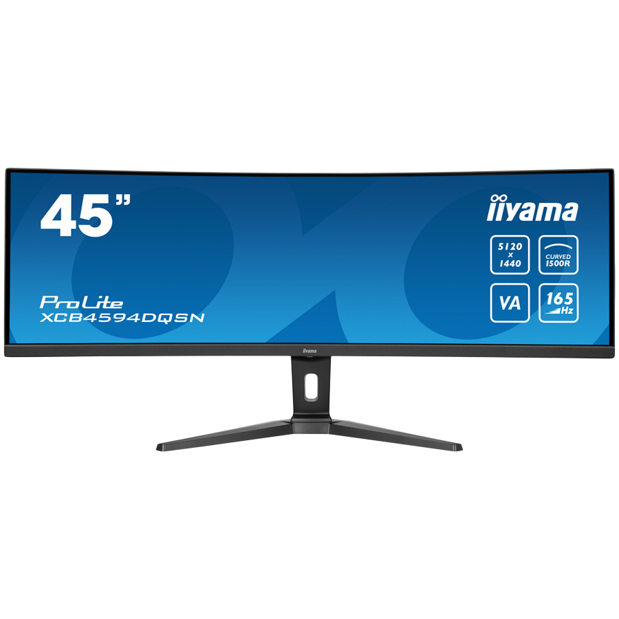 IIYAMA Monitor LED XCB4594DQSN-B1 45’’ Dual QHD VA panel with KVM switch, USB-C 90W dock and RJ45 5120 x 1440 @165Hz 	32:9 450 cd/m² 3000:1 0.8ms height, tilt HDMI DP USB-C RJ45 Hub