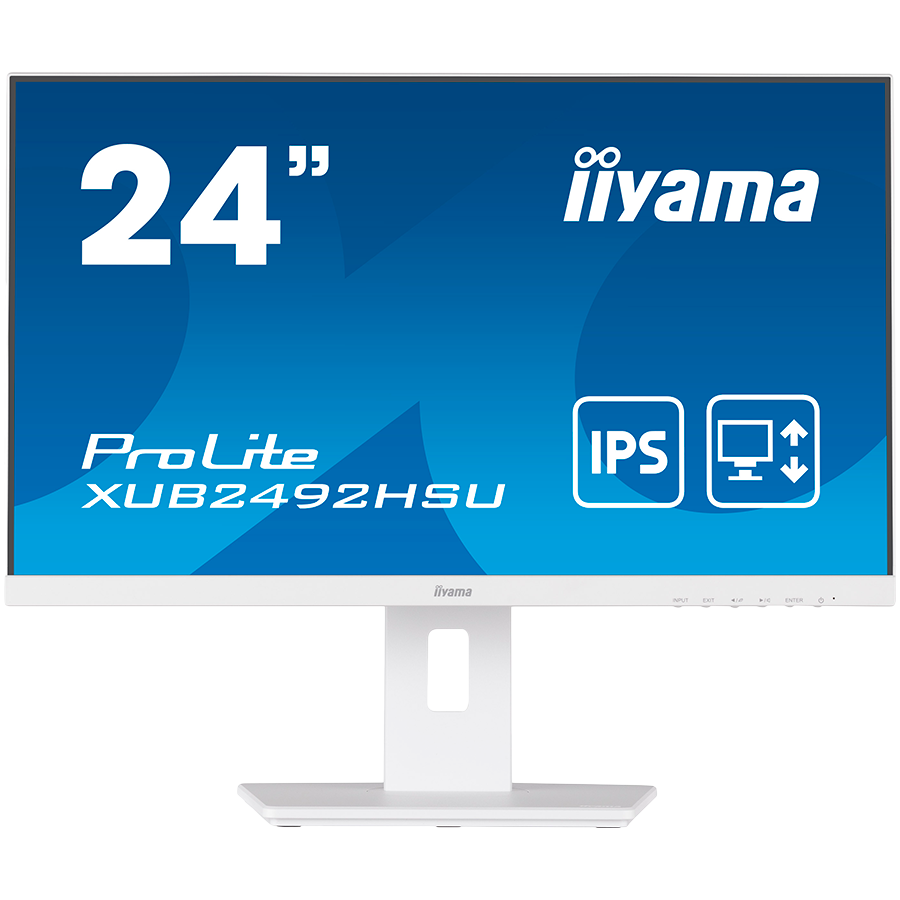 IIYAMA Monitor 24" WHITE, ETE IPS-panel, 1920x1080, 13cm Height Adj. Stand, Pivot, 250cd/m², Speakers, VGA, HDMI, DisplayPort, 4ms, USB-HUB (23,8" VIS)