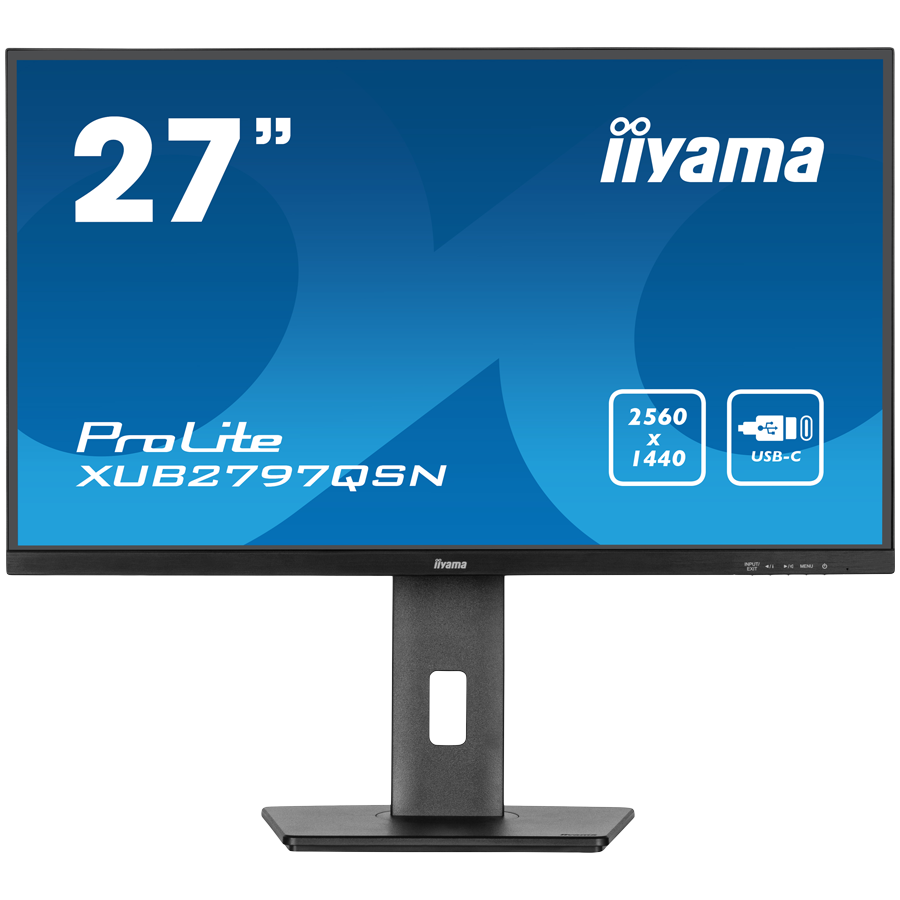 IIYAMA Monitor LED XUB2797QSN-B1 27" IPS 2560 x 1440 @100Hz 250 cd/m² 1300:1 1ms HDMI DP 4xUSB Hub, USB-C 65W RJ45 height, swivel, tilt, pivot (rotation both sides)