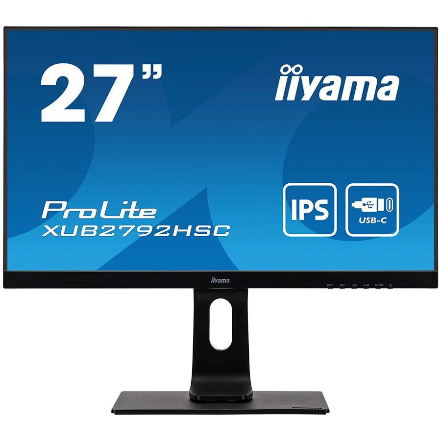 IIYAMA Monitor LED XUB2792HSC-B1 USB-C, 27" IPS, 1920 x 1080 @75Hz, 250 cd/m², 4ms, sRGB: 99%, HDMI, DP, USB,  USB-C x1 (Power delivery 65W), height, swivel, tilt, pivot, Speakers