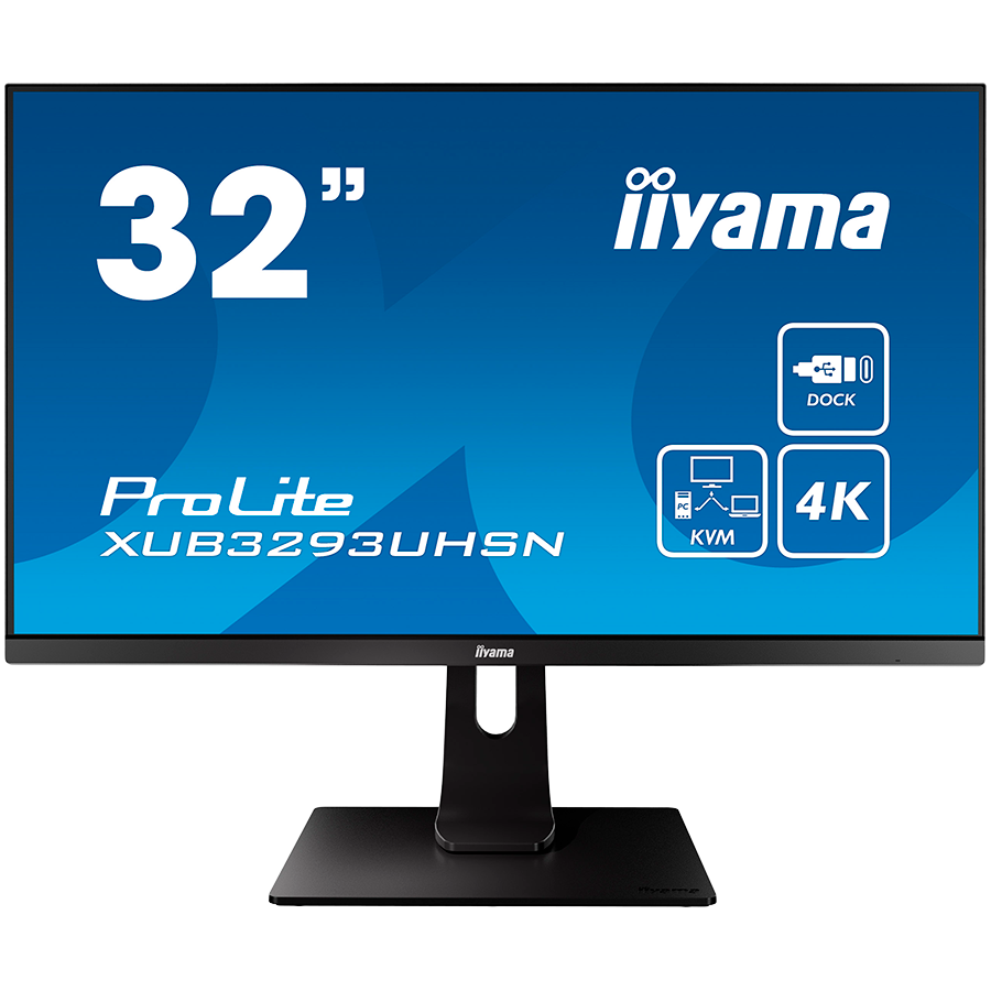 Iiyama ProLite XUB3293UHSN-B1LED monitor 31.5" 3840 x 2160 4K @ 60 Hz IPS 350 cd/m² 1000:1 4 ms HDMI DisplayPort USB-C speakers matte black  XUB3293UHSN-B1  13710585000