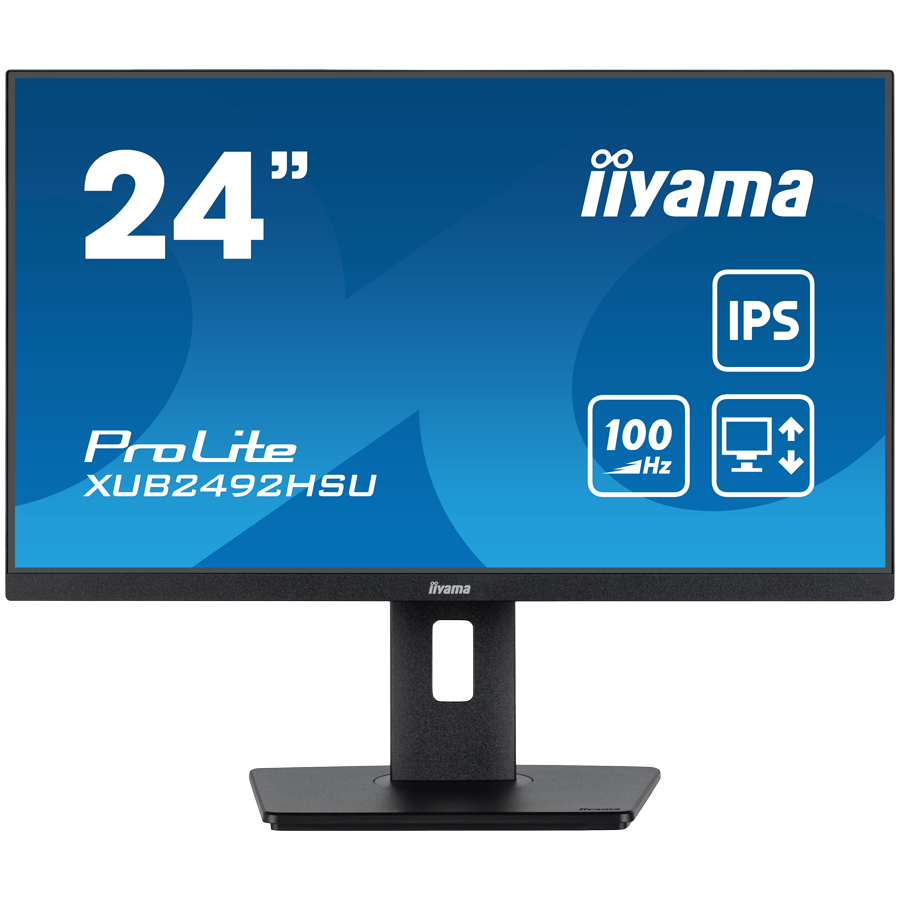 IIYAMA Monitor LED XUB2492HSU-B6 24” IPS 1920 x 1080 @100Hz 250 cd/m² 1300:1 0.4ms HDMI DP USBx4 height, swivel, tilt, pivot (rotation both sides)