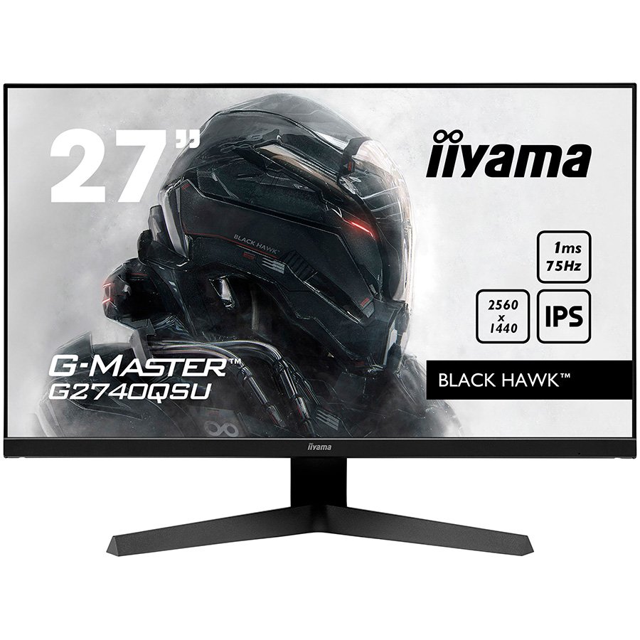 IIYAMA Monitor 27" ETE IPS-panel Gaming, G-Master Black Hawk, FreeSync, 2560x1440@75Hz, 250cd/m², HDMI, DisplayPort, 1ms (MPRT), Speakers, USB-HUB (2x2.0), Black Tuner