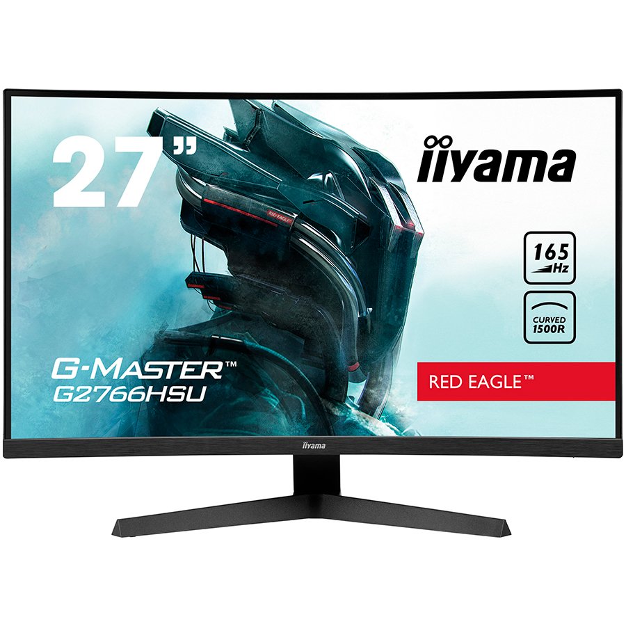 iiyama 27" G2766HSU-B1, Full HD 1920x1080, 16:9, 250 cd/m², 165Hz refresh rate, 1 ms, curved VA panel, FreeSync, DisplayPort x 1 (v.1.4), HDMI x 2 (v.2.0), Headphone, EAN: 4948570118861