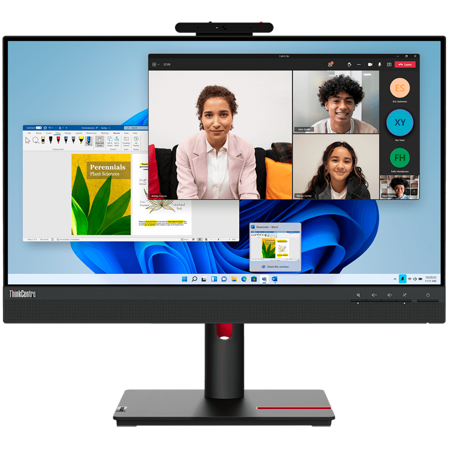 ThinkCentre Tiny-In-One 24 Gen 5, FHD 1920x1080 IPS, AG, 16:9, 178° / 178°, 4 ms/ 6 ms, 250 nits, 1000:1, 1080p, RGB, 3Wx2, Tilt, Swivel, Pivot, Height Adjust Stand, VESA, 2x USB 3.2, 1x DP, 1x HDMI, 3Yr