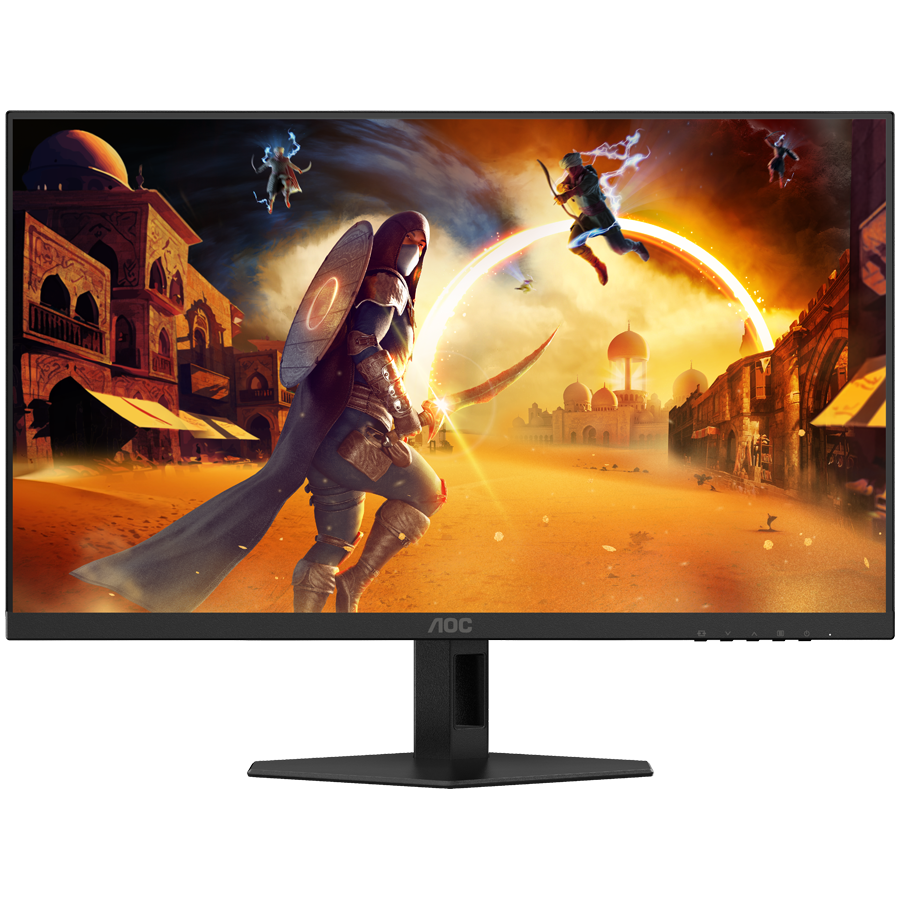 AOC Monitor Gaming 24G4XE 23.8” FAST IPS, 16:9, 1920x1080 3H, 180Hz, 0.5ms, 300 cd/m2, 1000:1, Audio, HDMI, DP, VESA, 3-sided frameless, G-SYNC Compatible + Adaptive Sync, 2 W x 2, Tilt, Black-Red, VESA 3y