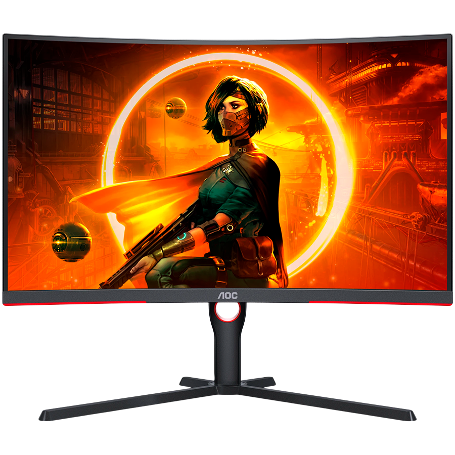 AOC Monitor LED CQ32G3SU/BK Gaming 31.5" VA 2560x1440 at 165Hz, 3000:1, 1ms, Ergonomic, Speakers, 3y Curved