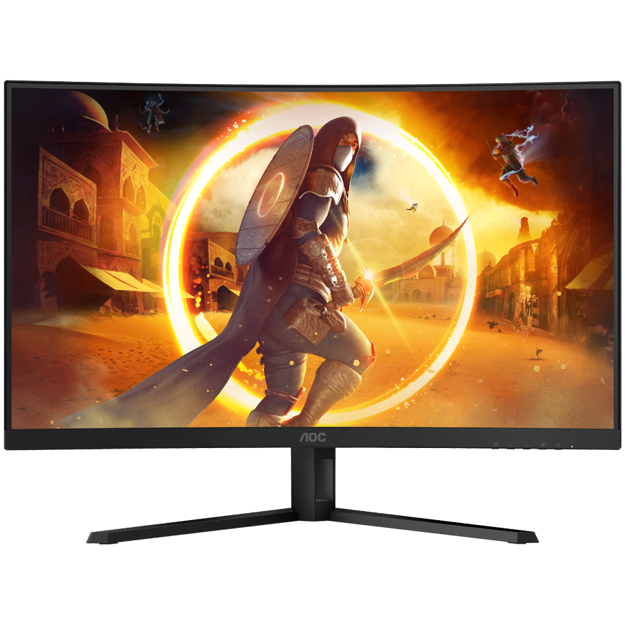 AOC Monitor Gaming CQ32G4VE Curved  31.5” FAST VA, 16:9, 2560x1440, 180Hz, 0.5ms, 300 cd/m2, 3500:1, Audio, HDMI, DP, 3-sided frameless, Adaptive Sync, Tilt, Black-Red, VESA 3y