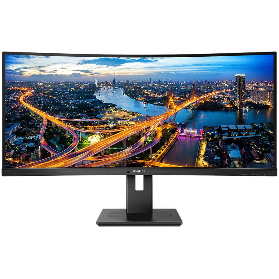 Monitor 34'' Philips 346B1C/00 Black VA, 21:9, 3440x1440, 100Hz, 5ms, 300 cd/m2, 3000:1, HDMI, DP, USB-C, USBHub, 5Wx2, vesa