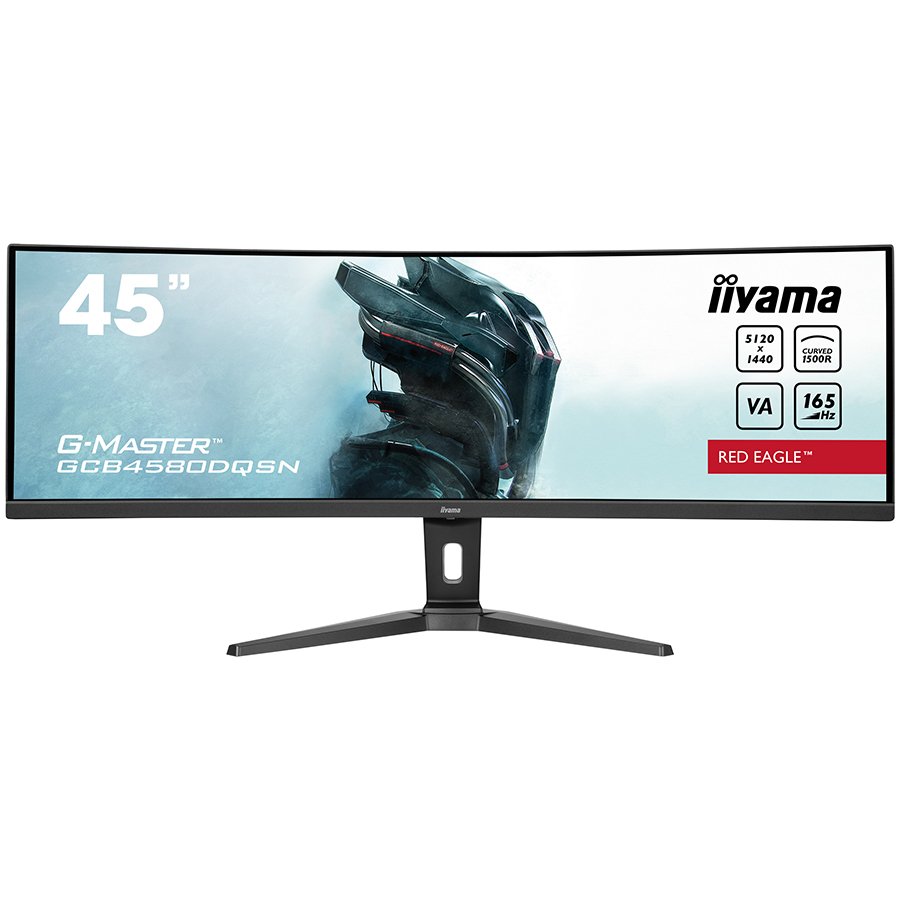 Iiyama G-MASTER Red Eagle GCB4580DQSN-B1LED monitor gaming curved 45" (44.5" viewable) 5120 x 1440 Dual Quad HD @ 165 Hz VA 450 cd/m² 3000:1 HDR400 0.8 ms 2xHDMI DisplayPort speakers black matte GCB4580DQSN-B1