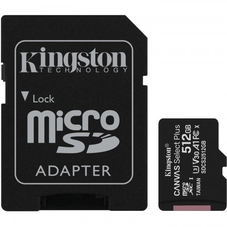 [29562] Kingston MicroSD Canvas Select Plus Memory Card 512GB Class10