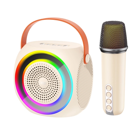 [35793] XO Bluetooth Speaker Dazzling + Karaoke MIC F42 White