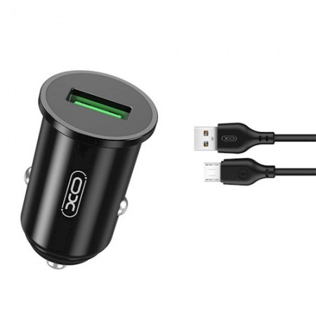 [29863] XO TZ12 Car charger QC3.0 18W + Micro USB Cable 1m