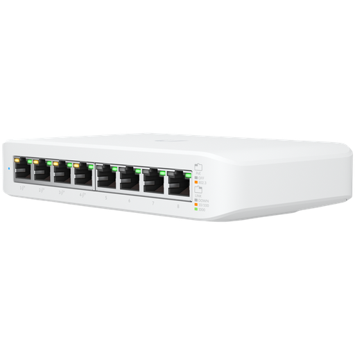 [USW-LITE-8-POE-EU] UBIQUITI Lite 8 PoE; (4) GbE PoE+, (4) GbE ports; 52W total PoE availability; Wall mountable.