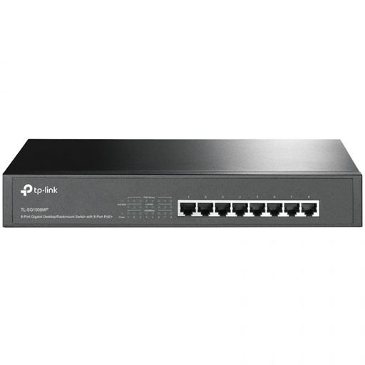 [TL-SG1008MP] TP-Link 8-Port Gigabit PoE+ Switch, 8 Gigabit RJ45 Ports, 802.3at/af, 126W PoE Power, 1U 13-inch Rack-mountable Steel Case