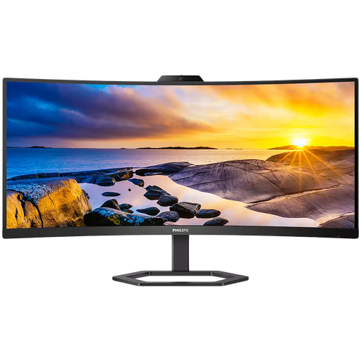 [34E1C5600HE/00] Philips Monitor 34E1C5600HE 34'' Curved VA, 21:9, 3440x1440 (WQHD), 100Hz, 1ms MPRT, 300 cd/m², 3000:1, HDMI 2.0, DisplayPort 1.2, USB-C (DisplayPort Alt mode, Data, Power Delivery up to 65W), Built-in Webcam, Noise-Cancelling Microphone, Speakers, Black, 3-year warranty