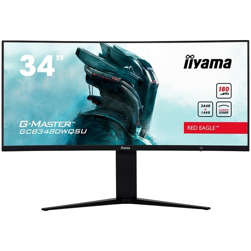 [GCB3480WQSU-B1] IIYAMA Monitor LED GCB3480WQSU-B1 G-MASTER 34" VA Curved 3440 x 1440 @180Hz  21:9 420 cd/m² 4000:1 0.4ms 2xHDMI 2xDP USB Hub HAS Tilt