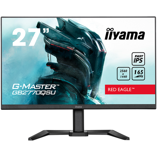 [GB2770QSU-B5] 27" ETE Fast IPS Gaming, G-Master Red Eagle, FreeSync PremiumPro, 2560x1440@165Hz, 400cd/m², 1000:1, HDMI, DisplayPort, 0,5ms (GTG), HDR400, Speakers, USB-HUB (2x3.0), Black Tuner, 15cm Height Adj. Stand