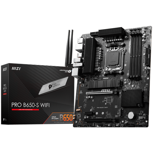 [PRO B650-S WIFI] MSI PRO B650-S WIFI, AMD B650, AM5, DDR5, SATA3, PCIe 4.0, 2x M.2, 2.5GbE/ax WiFi 6E, USB 3.2 Gen2x2, ATX