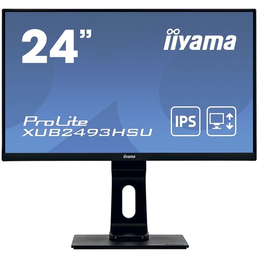 [XUB2493HSU-B1] IIYAMA Monitor XUB2493HSU-B1 24" IPS, ETE ULTRA SLIM LINE , 1920x1080 at 75Hz, ETE IPS-panel, 13cm Height Adj. Stand, Pivot, 250 cd/m², Speakers, VGA, HDMI, DisplayPort, USB-HUB, 3y