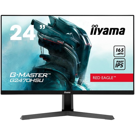 [G2470HSU-B1] IIYAMA 24" ETE Fast IPS Gaming, G-Master Red Eagle, FreeSync Premium, 1920x1080@165Hz, 250cd/m2, 1100:1, HDMI, DisplayPort, 0,8ms (MPRT), Speakers, USB-HUB (2x2.0), Black Tuner