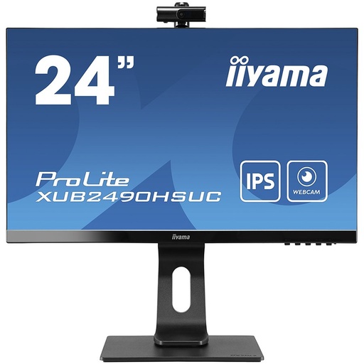 [XUB2490HSUC-B1] IIYAMA Monitor LED XUB2490HSUC-B1 24" ETE IPS, 1920x1080, Webcam 1080P Auto Focus, 13cm Height Adj. Stand, Pivot, 5ms, 250 cd/m², Speakers, HDMI, DisplayPort, USB2.0 port