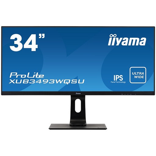 [XUB3493WQSU-B1] Iiyama Monitor Ultra Wide XUB3493WQSU-B1 34” IPS Flat 21:9 3440 x 1440 @75Hz, 400 cd/m² typical, 4ms, 2xHDMI, 1xDP, USB, height, swivel, tilt, VESA, 3y