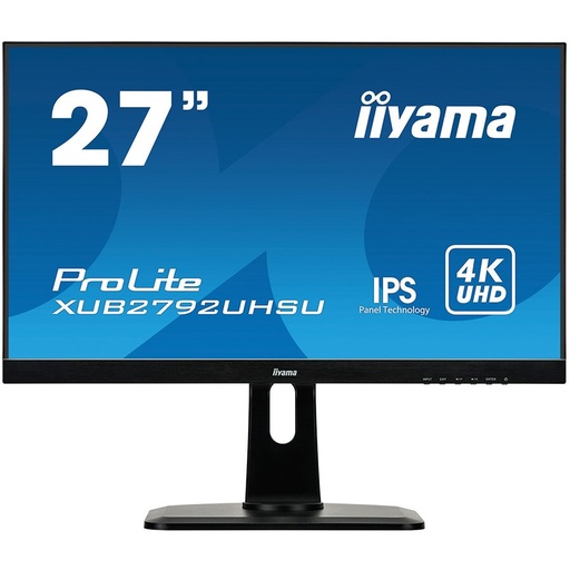 [XUB2792UHSU-B1] IIYAMA Monitor Prolite, 27" ETE, ULTRA SLIM LINE, 3840x2160 UHD, IPS, 4ms, 13cm height adj. stand, 300cd/m², DVI, HDMI, DisplayPort, Speakers,  USB-HUB(2x3.0)