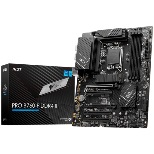 [PRO_B760-P_DDR4_II] MSI Main Board Desktop PRO B760-P DDR4 II (LGA 1700, 4xDDR4,max 5333 OC, 5xPCI-E X16, 4xSATA6g, 2xM.2, RAID, 6xUSB3.2 Gen1, 4xUSB2.0, DP, HDMI, 7.1 Audio, 2.5LAN) ATX