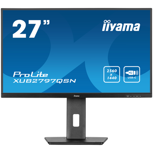 [XUB2797QSN-B1] IIYAMA Monitor LED XUB2797QSN-B1 27" IPS 2560 x 1440 @100Hz 250 cd/m² 1300:1 1ms HDMI DP 4xUSB Hub, USB-C 65W RJ45 height, swivel, tilt, pivot (rotation both sides)