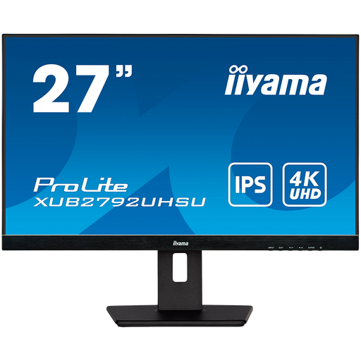 [XUB2792UHSU-B5] IIYAMA 27" ETE IPS-panel, 3840x2160 UHD, 4ms, 15cm height adj. stand, 300cd/m², DVI, HDMI, DisplayPort, Speakers, USB-HUB 2x 3.0