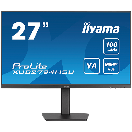 [XUB2794HSU-B6] IIYAMA Monitor LED XUB2794HSU-B6 27” Full HD VA 1920 x 1080 @100Hz 250 cd/m² 4000:1 1ms HDMI DP USB Hub height, swivel, tilt, pivot (rotation both sides)