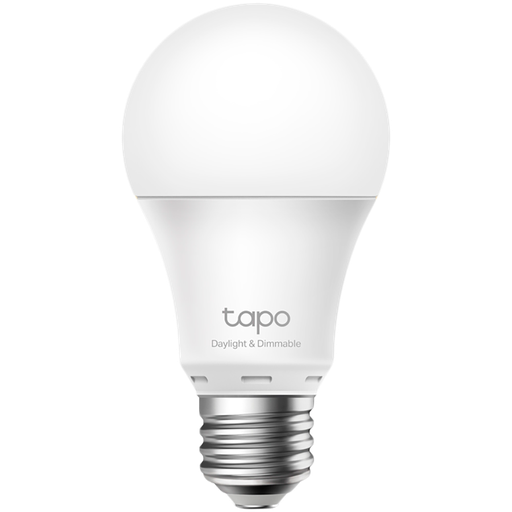 [TAPO-L520E] TP-Link Tapo L520E Smart Wi-Fi Light Bulb, Daylight & Dimmable, 2.4 GHz, IEEE 802.11b/g/n, E27 Base, 220–240 V, 50/60 Hz, 806 lm, 7.8 W, 4,000 K, Beam Angle 220° , 8 kWh / 1000h, lifetime up to 15,000 hrs, No Hub Required, Voice control, Tapo app