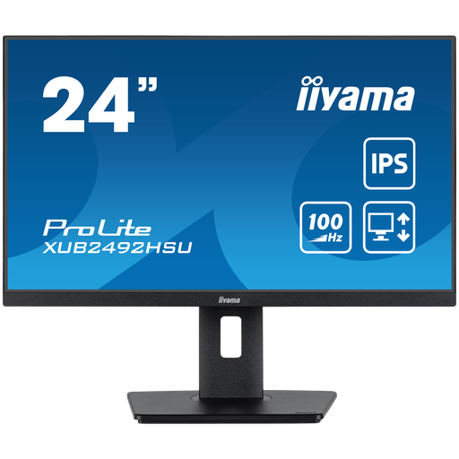 [XUB2492HSU-B6] IIYAMA Monitor LED XUB2492HSU-B6 24” IPS 1920 x 1080 @100Hz 250 cd/m² 1300:1 0.4ms HDMI DP USBx4 height, swivel, tilt, pivot (rotation both sides)