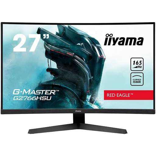 [G2766HSU-B1] iiyama 27" G2766HSU-B1, Full HD 1920x1080, 16:9, 250 cd/m², 165Hz refresh rate, 1 ms, curved VA panel, FreeSync, DisplayPort x 1 (v.1.4), HDMI x 2 (v.2.0), Headphone, EAN: 4948570118861